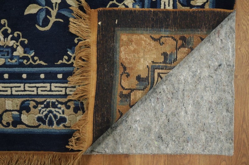 Vintage 3x6 Hand-Knotted Wool Rug with All-Over Geometric Design in Rich Blue gallery