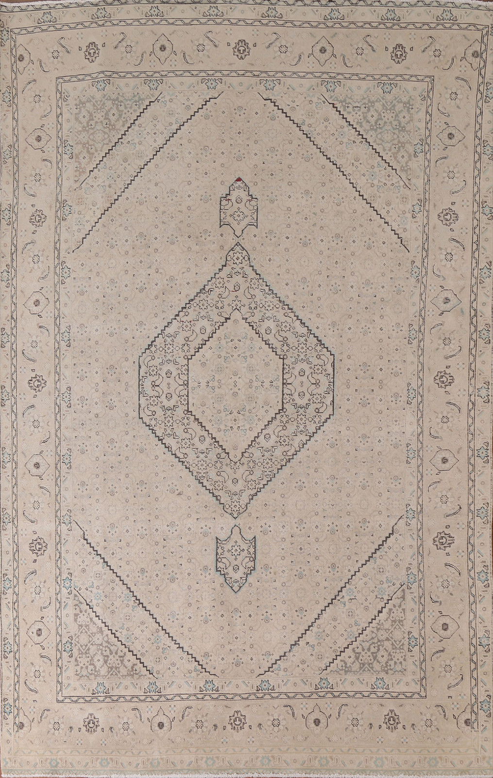 Distressed Traditional Muted Area Rug 7x10 ft Hand-knotted Wool Vintage Carpet gallery