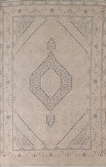 Distressed Traditional Muted Area Rug 7×10 ft Hand-knotted Wool Vintage Carpet