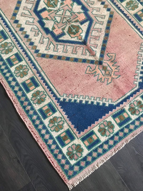 Oushak Neutral 3x5 Rug Vintage Home Decor Turkish Handmade Red Carpet gallery