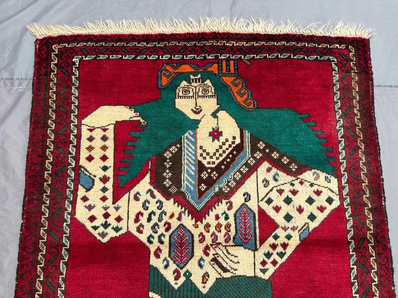 3x5 Afghan Pictorial Baluchi Queen Hand-Knotted Rug – Unique Wall Hanging Rug gallery
