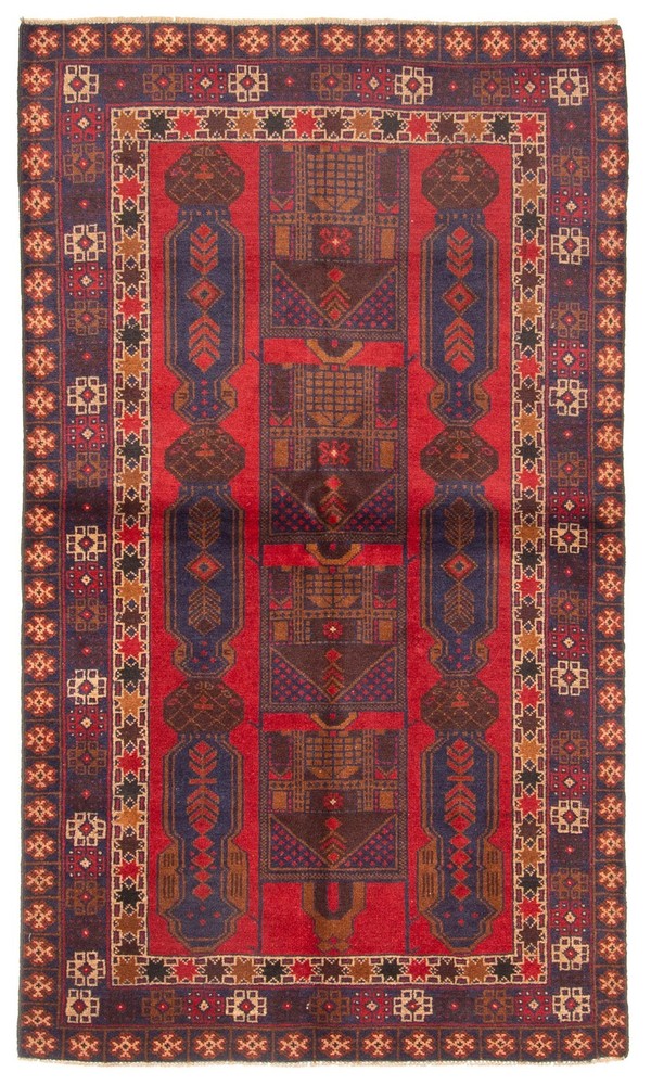 Vintage Hand-Knotted Area Rug 3'7" x 6'3" Traditional Oriental Wool Carpet