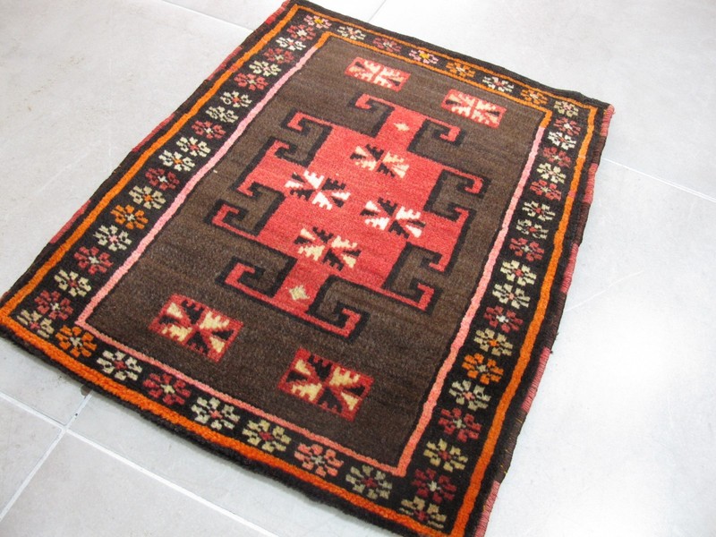 Antique Turkish Pillowcase Rug 20''x25'' Handmade Wool Oriental Yastik 52x65cm gallery
