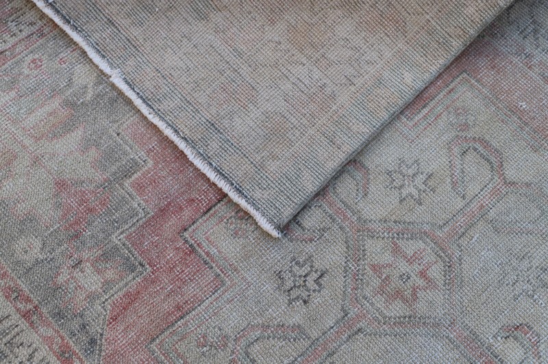 Medallion Beige Accent Rug Turkish Hand Knotted Oriental Oushak Carpet 4x8ft gallery