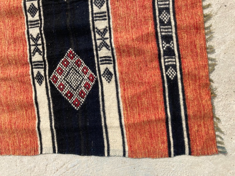 Vintage Handmade Moroccan Berber Geometric Wool Kilim Rug 219x141 cm gallery