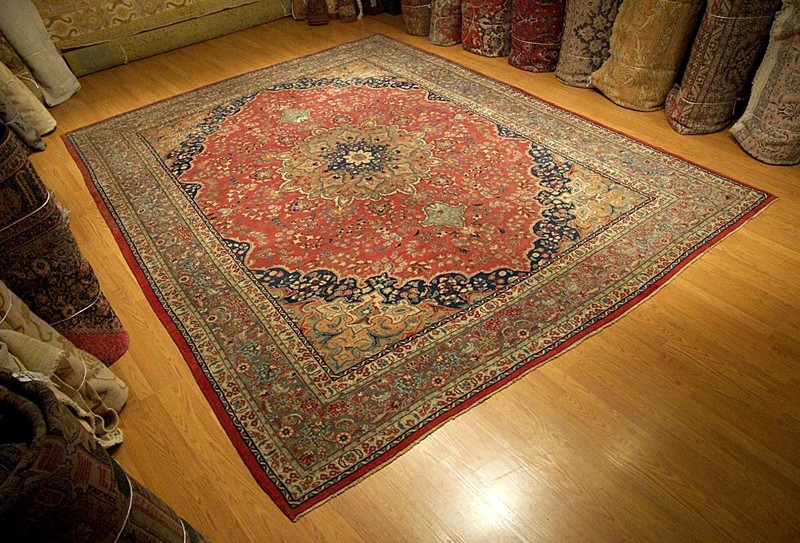 9.6 x 12.5 Handmade Fine Quality Antique Tabrez Rug Vegetable Dyes Natural Wool gallery