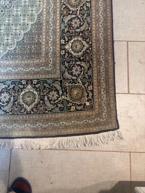 11X8. HANDMADE TAB.RIZ. RUG. CARPET . HAND MADE WOOL. AND SILK gallery