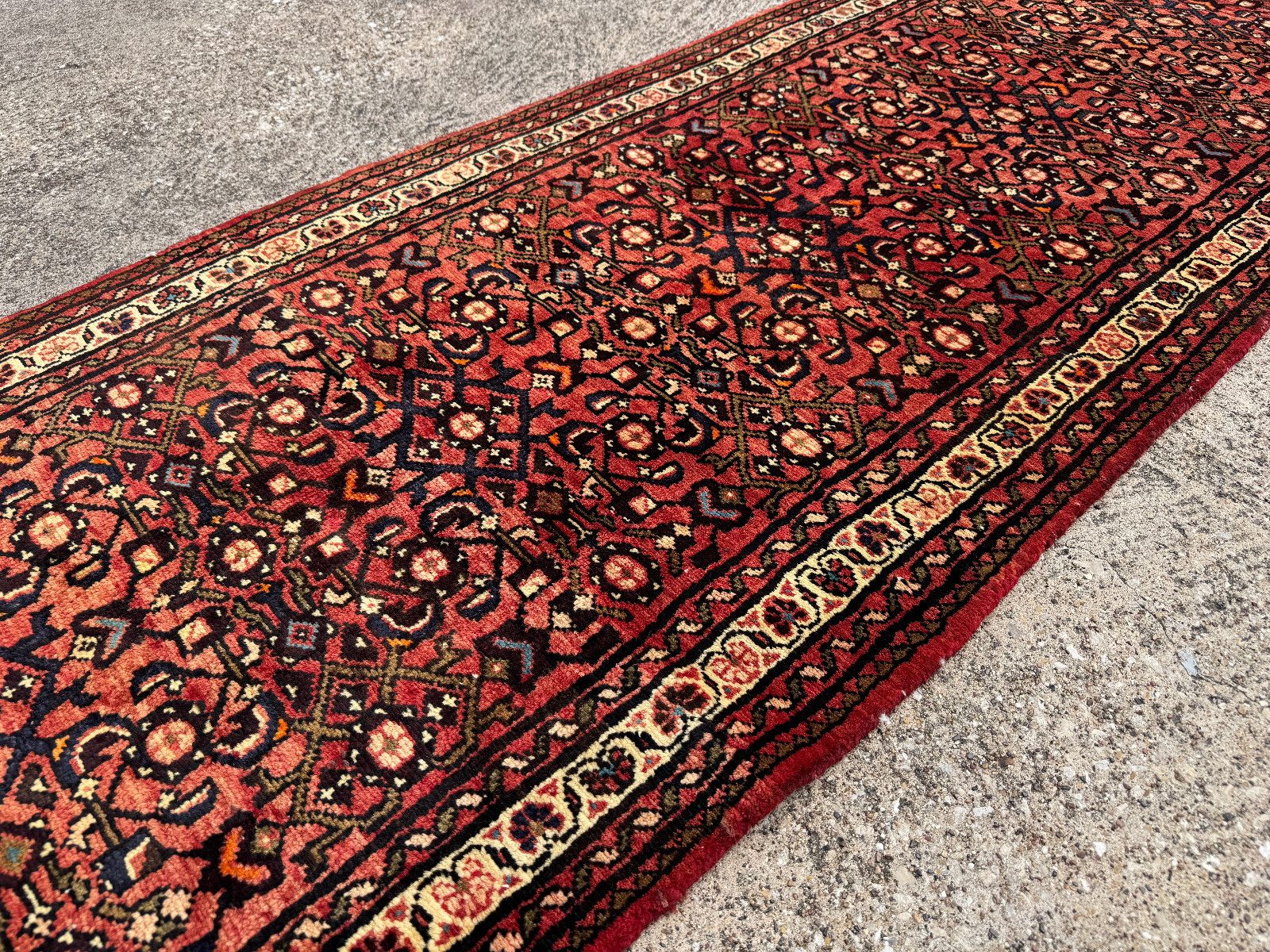 2x13 ANTIQUE RUNNER RUG handwoven vintage handmade narrow long fine red big 3x13 gallery