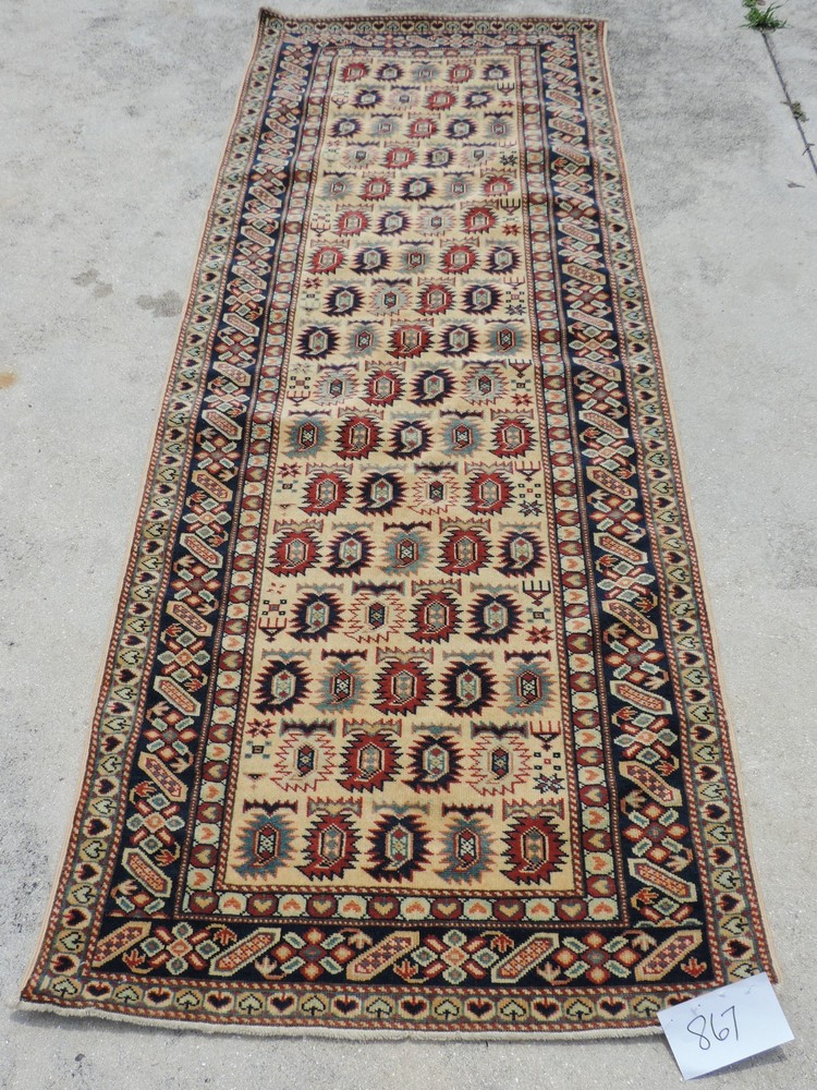3x8ft. Beautiful Geometric Shirvan Wool Runner