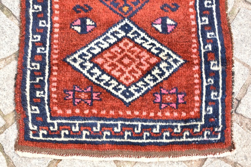 Fabulous Antique Kurdish Yastik Rug 17'' x 29'' Collector Item Anatolian Carpet gallery