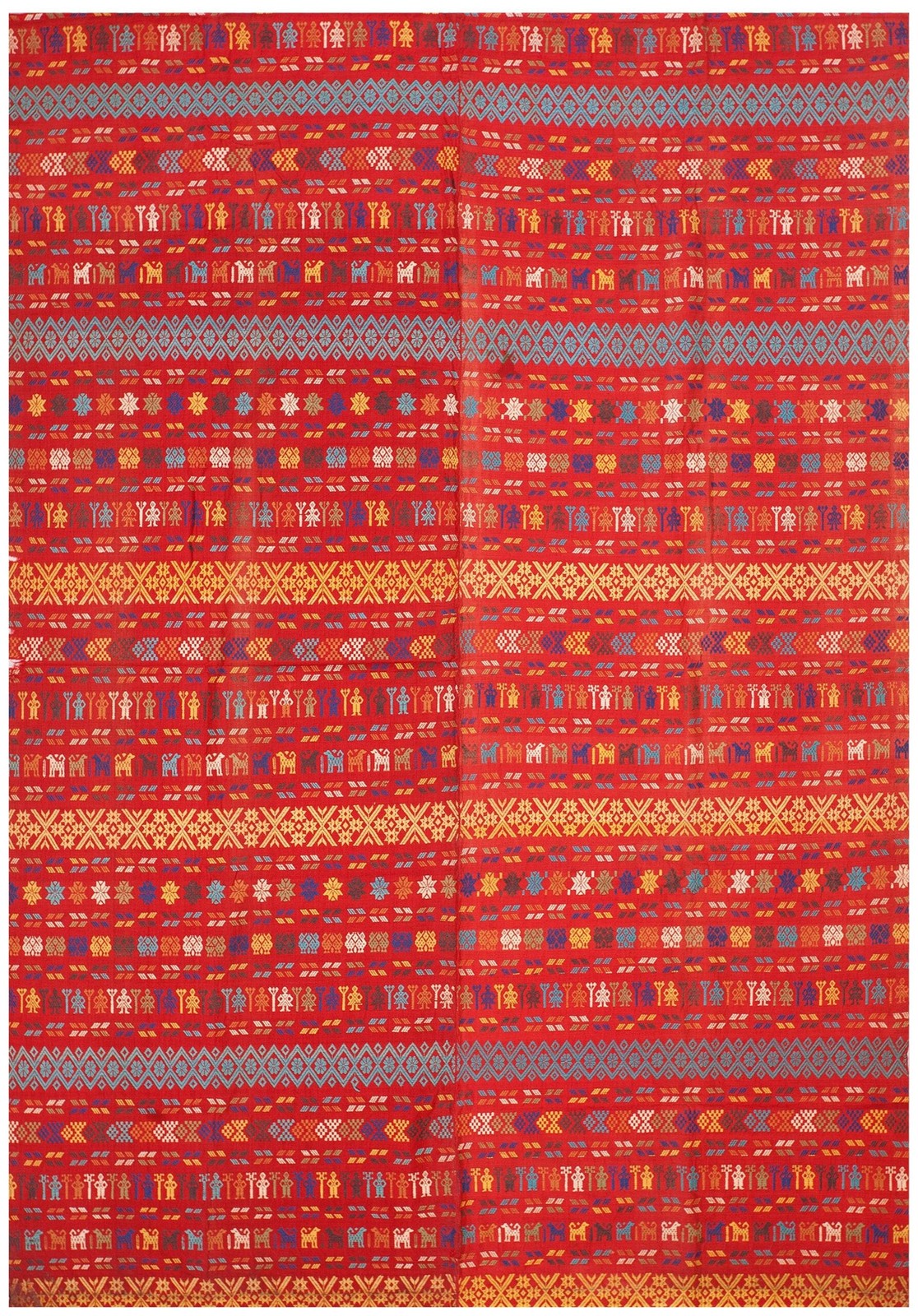 Antique Swedish Flat-Weave Carpet Red Field, Yellow Border, Early 20th Century gallery