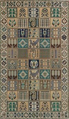 Vintage Garden Design Bakhtiari Living Room Rug 6×10 Wool Handmade Tribal Carpet