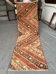 2’2 x 6’6 ft Vintage Turkmen Ersari Rare Rug Handwoven Wool Tribal Kitchen Rug