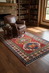 5×6.6 Ft Antique Kazak Rug, South Caucasus, Ca 1890 Excellent Original Condition