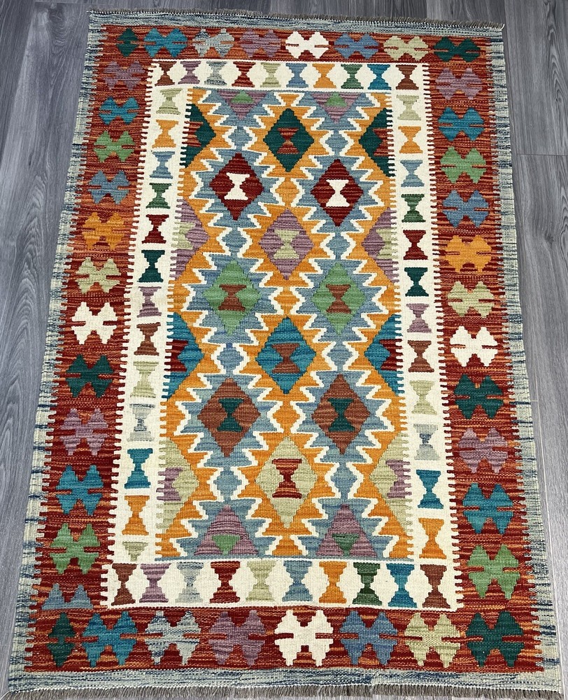 Vintage Kilim Traditional Hand Made Oriental Wool Kilim 5ftx3.2ft 155cmx105cm