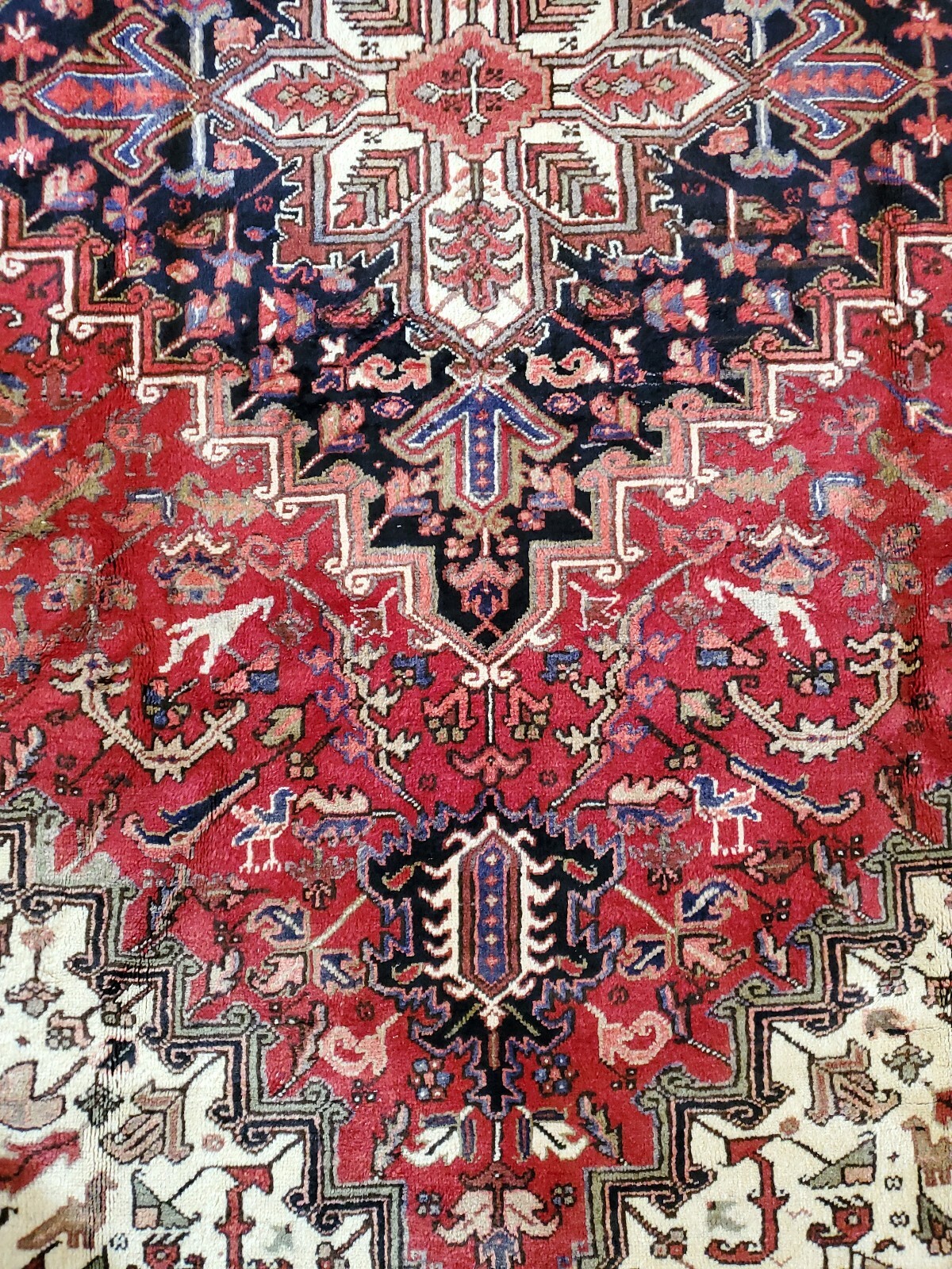 8.5 x 11.2 ANTIQUE FINE HERIZ RUG VINTAGE SERAPI USHAK CAUCASIAN KAZAK TURKISH gallery