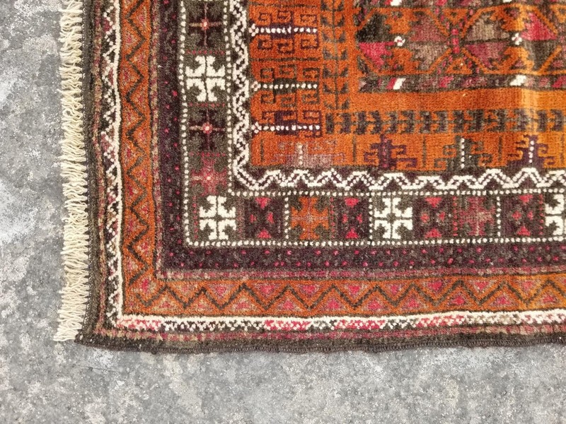 Antique Traditional Handmade Afghan Wool Multicolor Rug 180 x 104 cm gallery