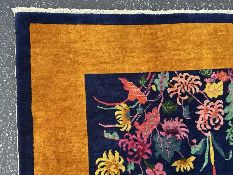 Ci 1920's ANTIQUE ART DECO CHINESE NICHOLS RUG 6.2x8.11 RARE SIZE BEAUTY gallery