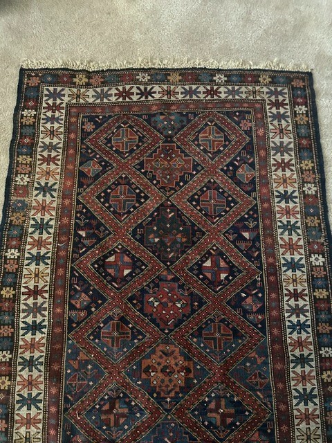 ANTIQUES CAUUCASIAN SHIRVAN RUG HAND-NOTTED WOOL, NATURAL DYES/C 1860-1899/SALE gallery
