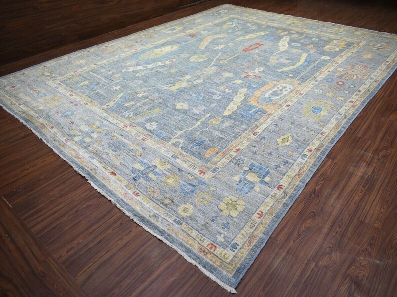 12'0" x 16'0" Gray, Natural Dyes, Organic Wool, Hand Knotted, Angora Oushak Rug gallery