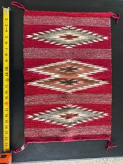 Vintage Handwoven Native American Wool Rug or Kilim 23 x 13