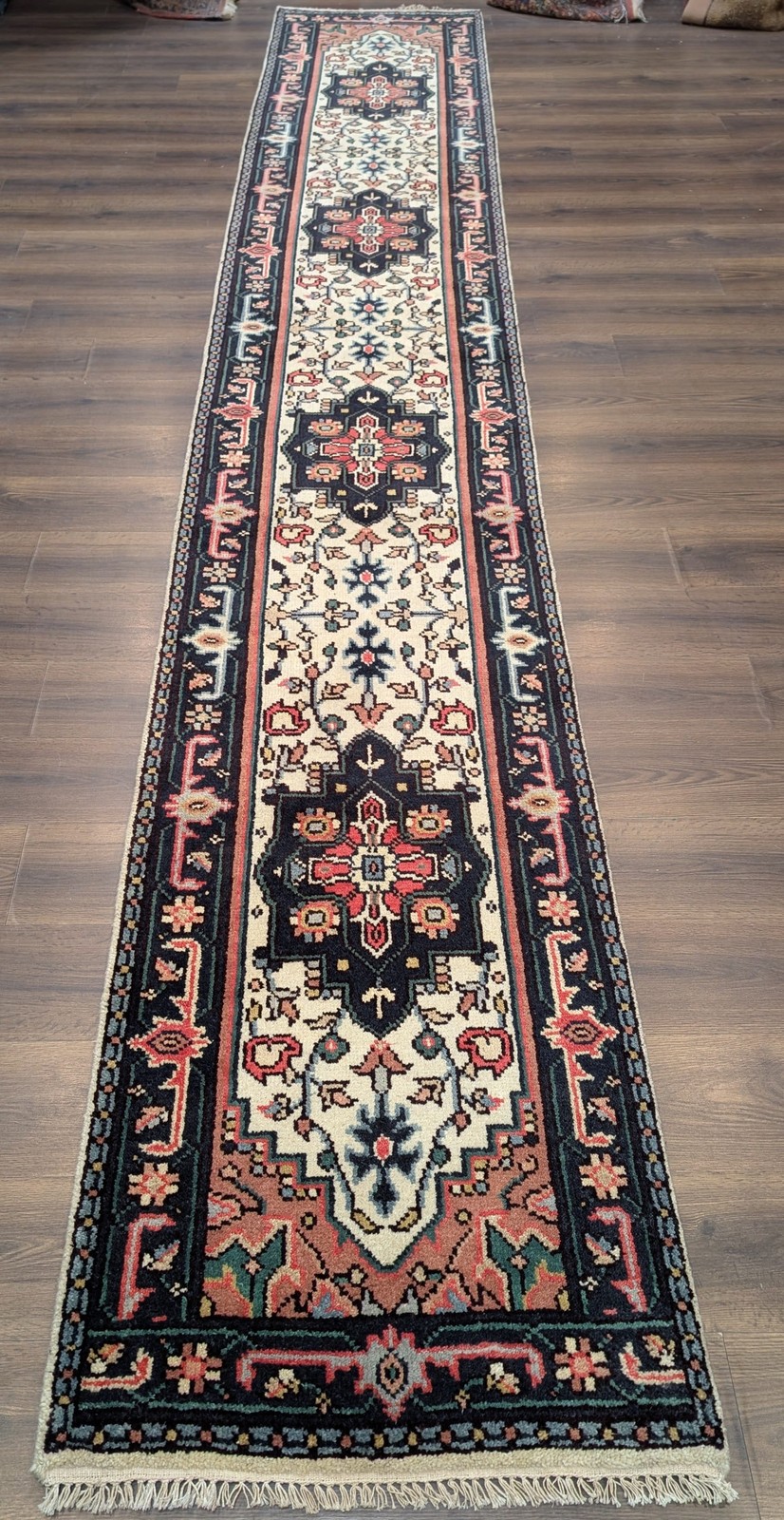 Indo Per'sian Heriz Serapi Runner 2.7 x 16, Vintage Wool Runner gallery