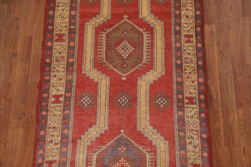 Vegetable Dye Hand-made Runner Rug 3x12 Tribal Traditional Hallway Wool Carpet gallery
