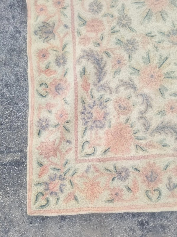 Fine Vintage Traditional Handmade Kashmiri Wool Multicolor Kilim 4.9x3.0 ft gallery