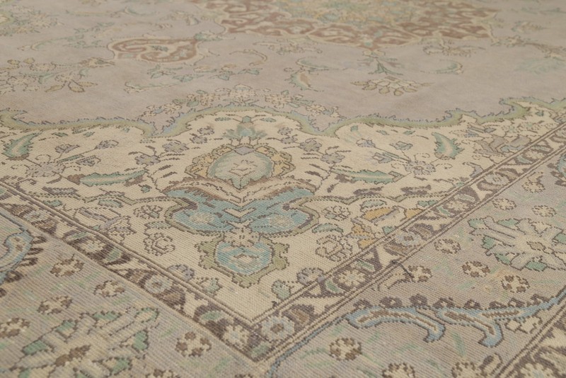 Handmade Wool Vintage Area Rug 9x13 Gray Traditional Medallion Classic Carpet gallery