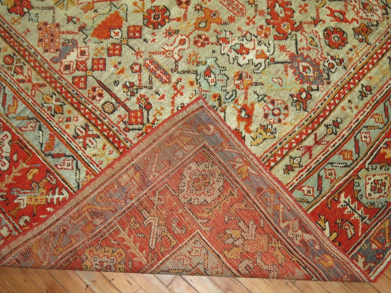 Antique Turkish Angora Oushak Ushak Rug 10'1''x11'1'' gallery