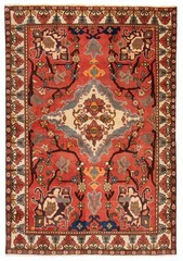 Vintage 4’11” x 6’11” Traditional Hand Knotted Vegetable Dye Wool Area Rug