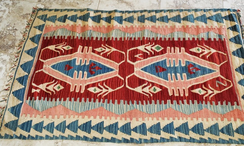 Antique KILIM Traditional Tribal Caucasian Hand Knotted LOTUS Wool 5'5" x 3'4" gallery