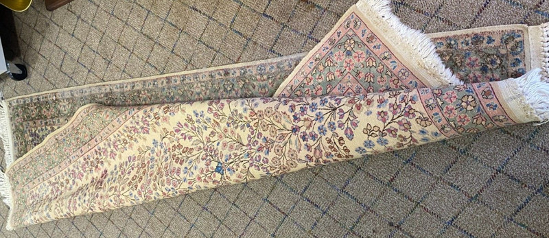 Nice Antique Vintage Oriental 3' x 7' Floral 256 KPSI gallery