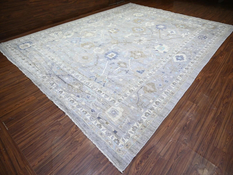 12'0" x 15'6" exquisite,Vegetable Dyes,Hand Knotted,Angora,Soft Wool Oushak Rug gallery