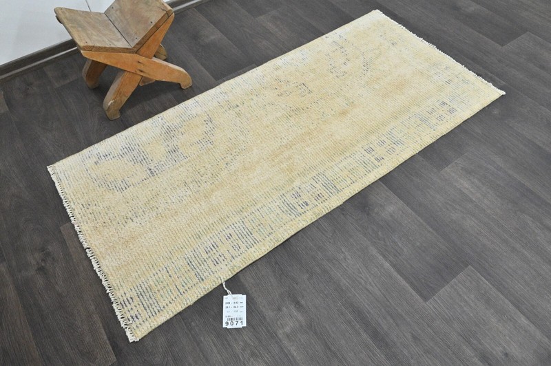 Oushak Turkish Doormat Rug 2x4 BEIGE Anatolian Handmade Vintage Small Kilim Rug gallery