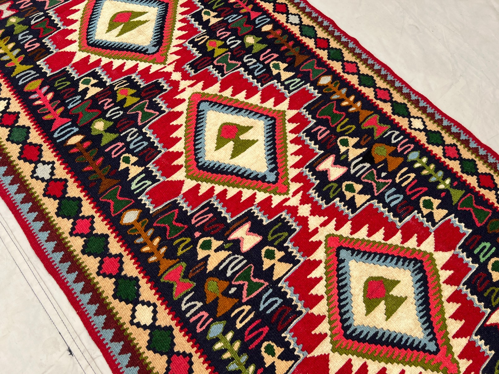 2.8x8.5 Stunning Vintage Super Fine Quality Senneh Knots Six Medallion Runner gallery