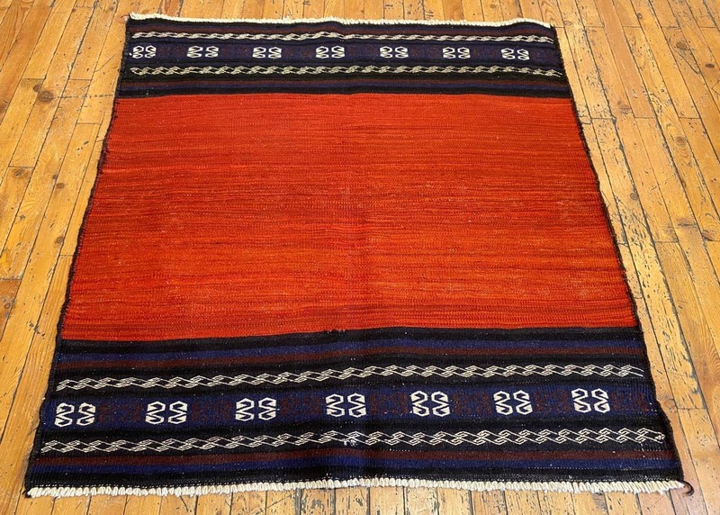 3x3 ft Handwoven Turkish Kilim Rug - Vintage Square Kilim gallery