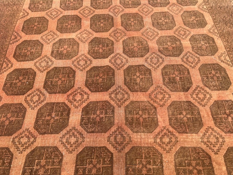 Antique Turkmen Rug 7'3x10ft Hand Knotted Tribal Terracotta Vintage Bedroom Rug gallery