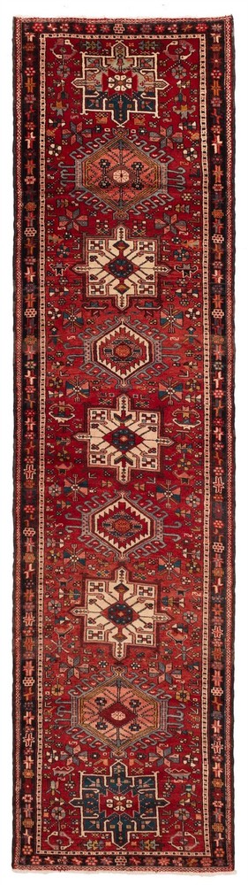3'4" x 13'0" Vintage Hand-knotted Runner Rug Traditional Oriental Wool Carpet