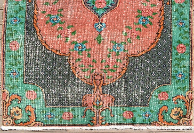 Turkish Rug 3x6 Handwoven Oushak Rug 114x206cm Natural Wool Carpet Muted Rug gallery