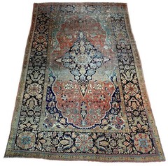 Antique True Mohtasham Kashaan. Circa 1880-1900 4×7 The Real Deal 400 KPSI
