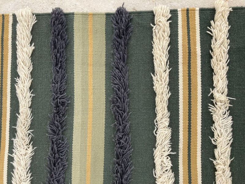 Vintage Traditional Handmade Lovely Striped Kilim Floor Rug Carpet 238x166 cm gallery