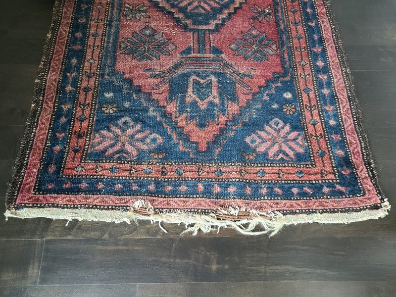 Lovely Little Vintage Hand-Knotted Geometric Floral Wool Rug 2.5' x 4' gallery