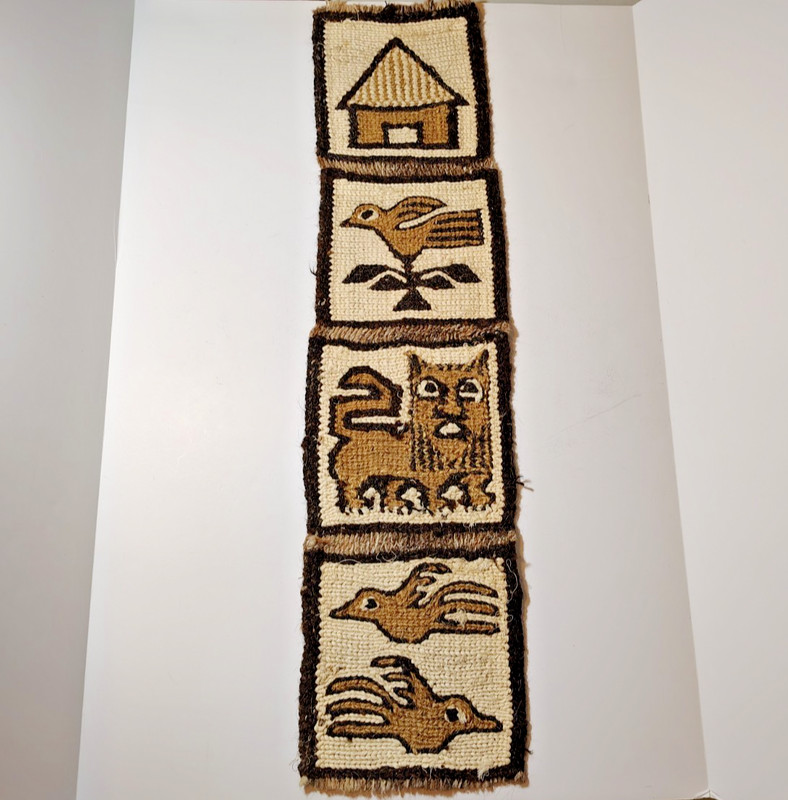 Vintage Woven Wall Tapestry Ethiopian Art Wool Lion of Judah 4 Panel Cat Unique gallery