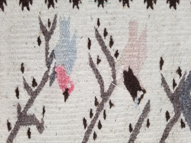 Antique Native American Navajo Handmade Tree of Life Wool Multicolor Rug 106x66c gallery
