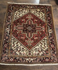 Hand knotted Heriz Tribal Orange Rug Carpet 5’2″ x 6’4″