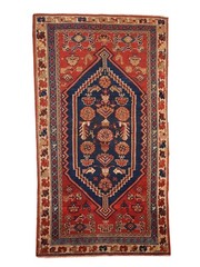 Handmade Antique Oriental Rug 97cm x 180cm 1920s Tribal Design