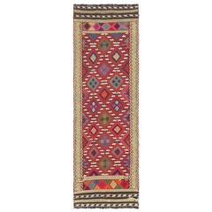 Vintage Handmade Kilim Carpet Runner Tribal Oriental Rug 7.7×2.3ft