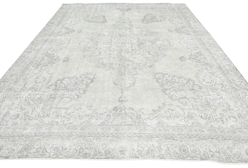 Distressed Floral Rug Antique Farmhouse Decor Oriental Carpet 8'9X11'4 ft gallery