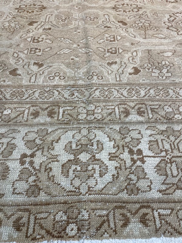 Antique Oriental Hand-Knotted Wool Area Rug Turkish Oushak Ivory 9'7" x 12'2" gallery
